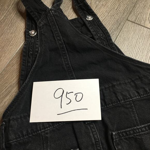 Old Navy Girls Slouchy Straight Dark Wash Workwear Jean Overalls Size S (6-7) - Picture 7 of 7